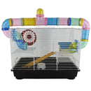 Gabbia per Criceti 3 Livelli con Tubi e Accessori 