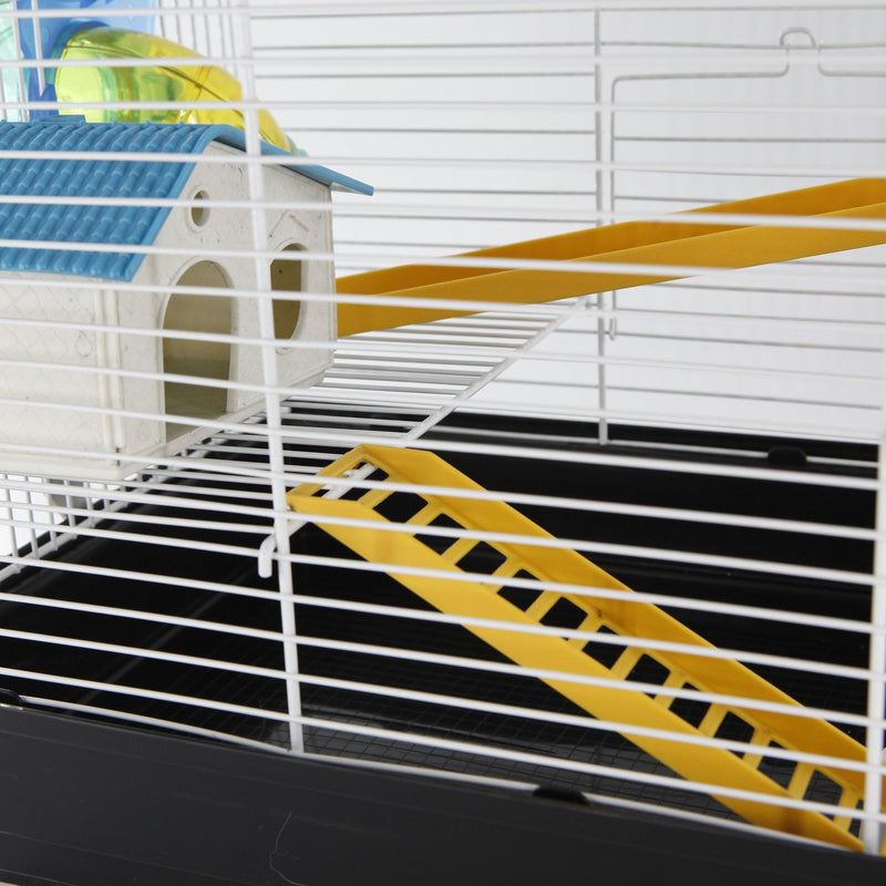 Gabbia per Criceti 3 Livelli con Tubi e Accessori 