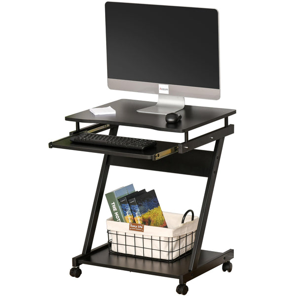 sconto Bureau PC 60x48x73 cm avec roulettes noires