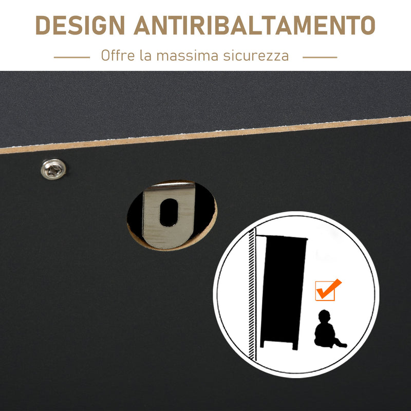 Cassettiera 5 Cassetti 80x40x80 cm  in Legno 