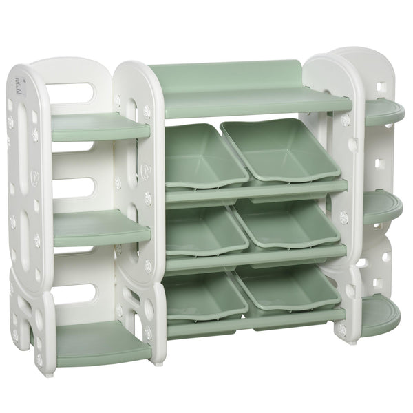 sconto Etagère de Rangement 149,8x35x92 cm avec paniers amovibles Vert et Blanc