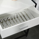 Consolle Fissa 120x34x81 cm in Truciolare e Acciaio  Bianco e Nero