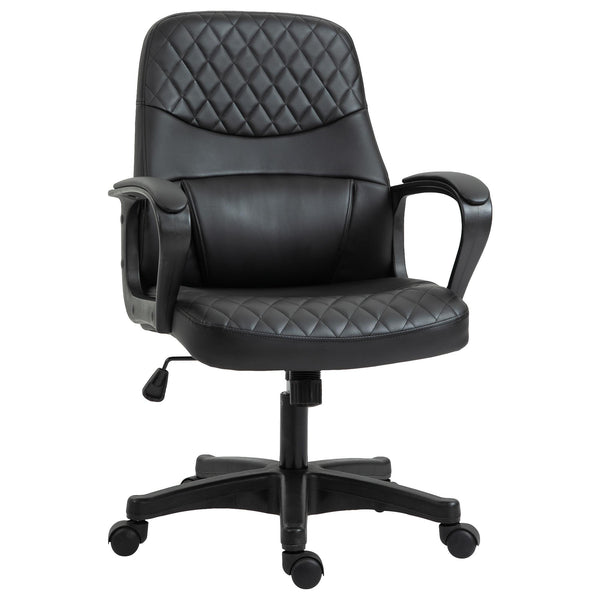 sconto Chaise de bureau opérationnelle en simili cuir noir