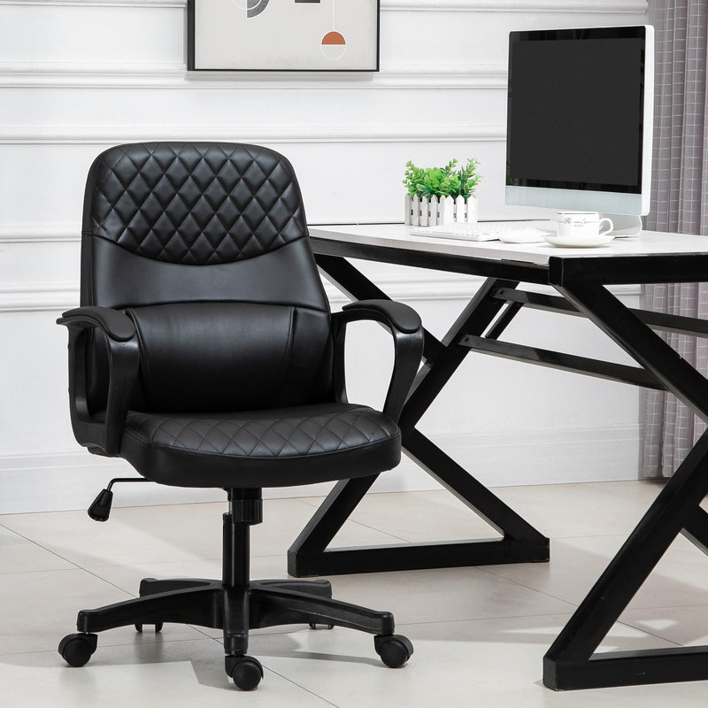 Sedia Poltrona Operativa da Ufficio in Similpelle  Nera