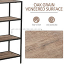 Libreria Scaffale 5 Ripiani 120x32x95 cm in Legno e Metallo  Nero