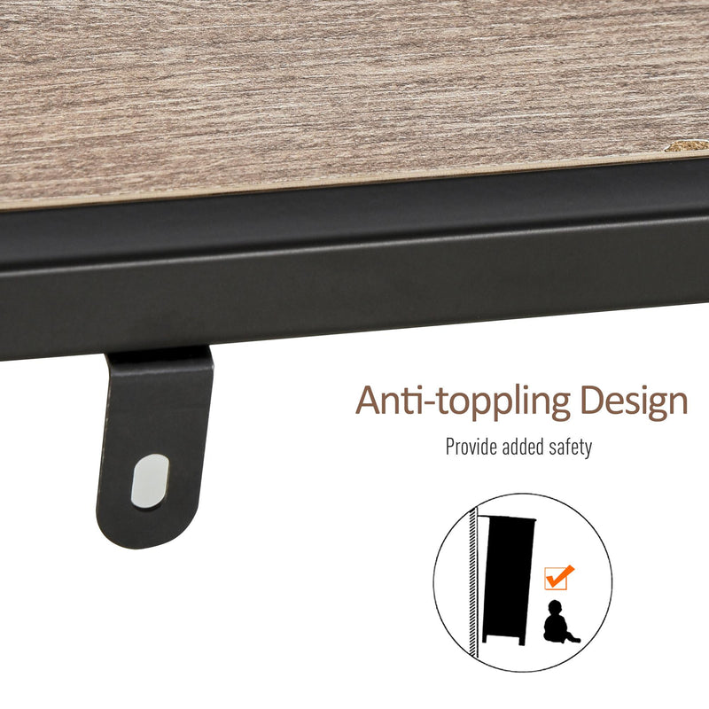 Libreria Scaffale 5 Ripiani 120x32x95 cm in Legno e Metallo  Nero