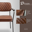 Set 2 Sedie Imbottite 58,5x59x81 cm in Similpelle e Acciaio  Marrone