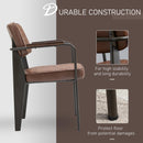 Set 2 Sedie Imbottite 58,5x59x81 cm in Similpelle e Acciaio  Marrone