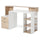 Bureau PC Stand 137x55x92 cm en bois MDF, bois naturel et blanc