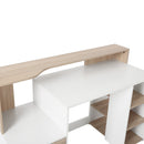 Scrivania da Ufficio Porta PC 137x55x92 cm in Legno MDF Legno Naturale e Bianco