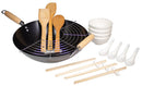 Wok Set 21 Pezzi Carbon Steel per Cucina Giapponese Collection Nero