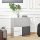 Armadietto Multiuso 2 Cassetti 3 Ante 80x38x80 cm in MDF  Grigio e Bianco