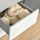 Armadietto Multiuso 2 Cassetti 3 Ante 80x38x80 cm in MDF  Grigio e Bianco