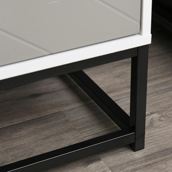 prezzo Commode 4 Tiroirs 80x40x79 cm en Métal et Aggloméré Blanc et Gris