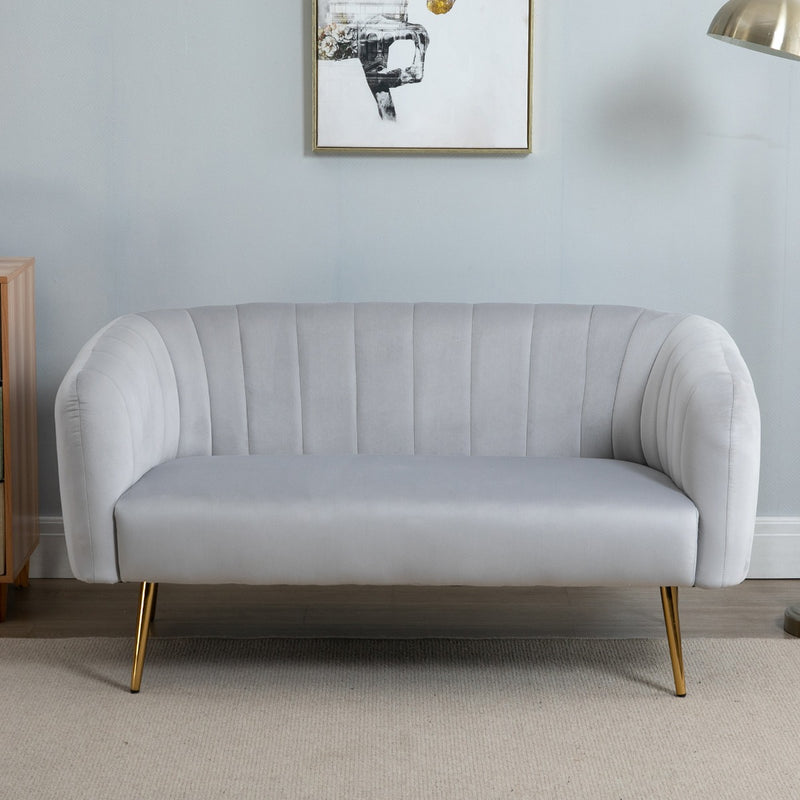 Divano 2 Posti in Tessuto 143x74x71,5 cm  Grigio