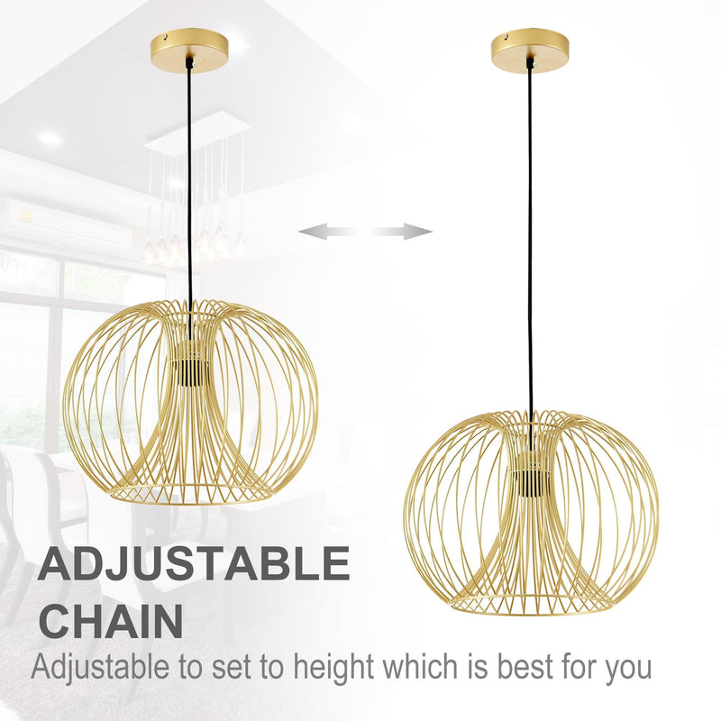 Lampadario Moderno a Sospensione 40W E27  Oro