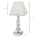 Lampada da Comodino Abat Jour con Paralume in Tessuto E14 20x20x47 cm  Crema