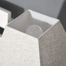 Lampada da Comodino Abat Jour con Paralume in Tessuto E14 20x20x47 cm  Crema