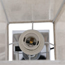 Lampada da Comodino Abat Jour con Paralume in Tessuto e 2 Porte USB E27 12x12x35 cm  Crema