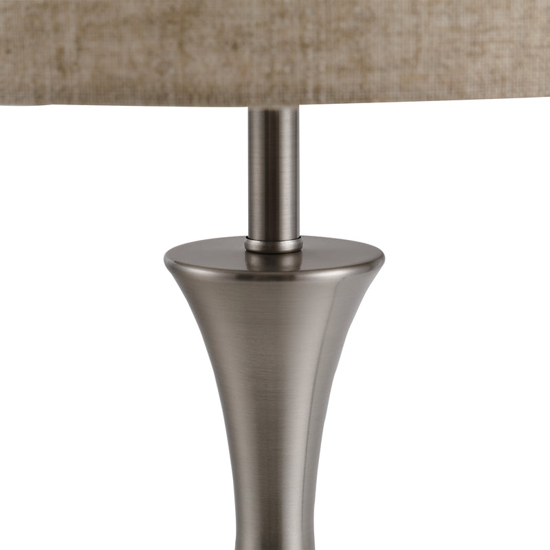 Lampada da Comodino Abat Jour con Paralume in Tessuto E27 Ø25x51 cm  Beige