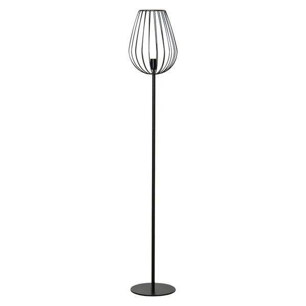 sconto Lampadaire avec abat-jour en métal E27 Ø27,5x159 cm Noir