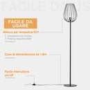 Lampada da Terra con Paralume in Metallo E27 Ø27,5x159 cm  Nera