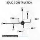 Lampadario a Soffitto Moderno da Soffitto 8 Luci E27 105x74x11 cm  Nero