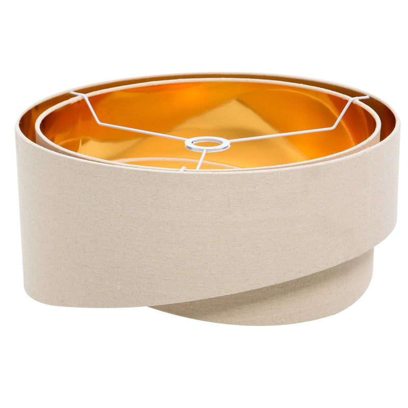 Lampadario a Soffitto Moderno a Sospensione E27 Ø50x136 cm  Beige e Oro