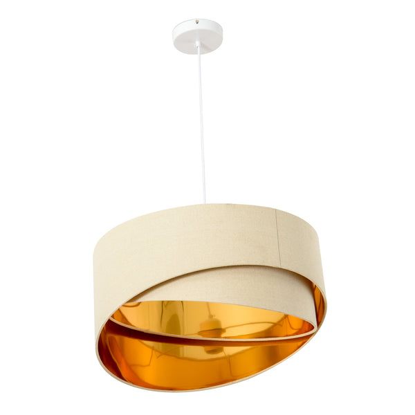 Lustre de Plafond Moderne Suspension E27 Ø50x136 cm Beige et Or online