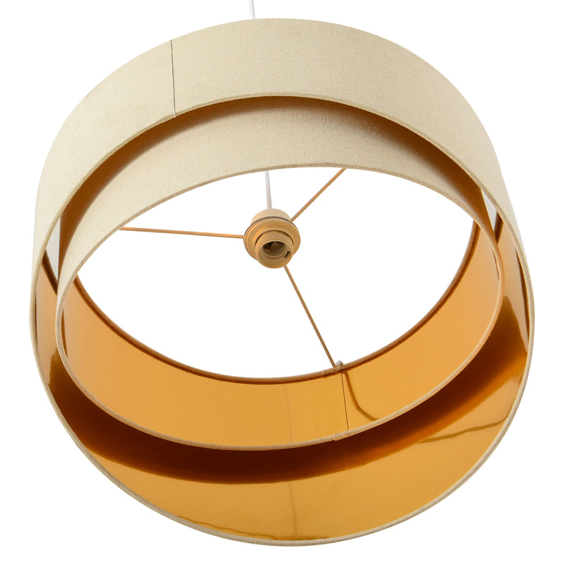 Lampadario a Soffitto Moderno a Sospensione E27 Ø50x136 cm  Beige e Oro