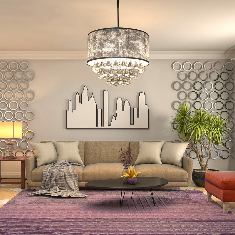 Lampadario a Soffitto Moderno 44 Pendenti in Vetro E14 Ø43x100 cm  Grigio