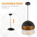 Lampadario a Soffitto Vintage a Sospensione E27 Ø30x146 cm  Nero