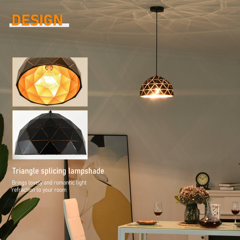 Lampadario a Soffitto Vintage a Sospensione E27 Ø30x146 cm  Nero