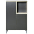 Mobile Libreria 2 Ante e Vano Aperto 80x40x120 cm  Grigio Scuro