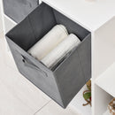 Mobile Libreria 2 Cassetti 6 Ripiani 89,8x30x89,8 cm  Bianco e Grigio