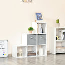 Mobile Libreria 2 Cassetti 6 Ripiani 89,8x30x89,8 cm  Bianco e Grigio