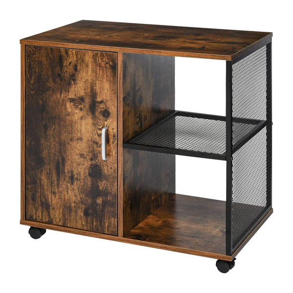 Armoire pour imprimante 1 porte 2 étagères 70x40x65,5 cm Marron acquista