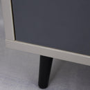 Comodino 40x40x45 cm 1 Cassetto 1 Ripiano  Grigio e Bianco