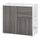 Meuble Polyvalent 79x36x74 cm 2 Tiroirs 2 Portes Gris et Blanc