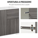 Mobile Multiuso 79x36x74 cm 2 Cassetti 2 Ante  Grigio e Bianco