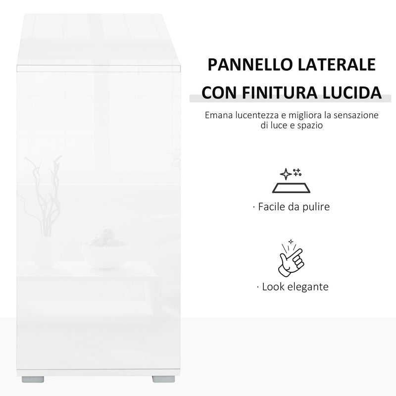 Mobile Multiuso 79x36x74 cm 2 Cassetti 2 Ante  Grigio e Bianco