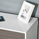 Mobile Multiuso 79x36x74 cm 2 Cassetti 2 Ante  Grigio e Bianco