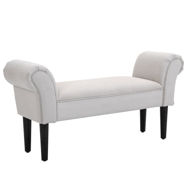 Banc bout de lit 102x31x51 cm en tissu flanelle gris acquista
