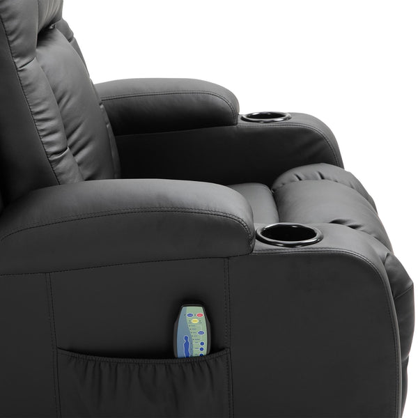 online Relax Fauteuil de Massage Inclinable Chauffant 8 Moteurs Noir