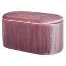 Pouf Sgabello Contenitore 81x40x41 cm in Tessuto Vellutato  Rosa