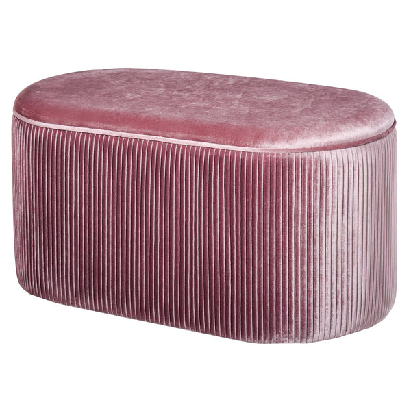 Pouf Tabouret Container 81x40x41 cm en Tissu Velours Rose prezzo