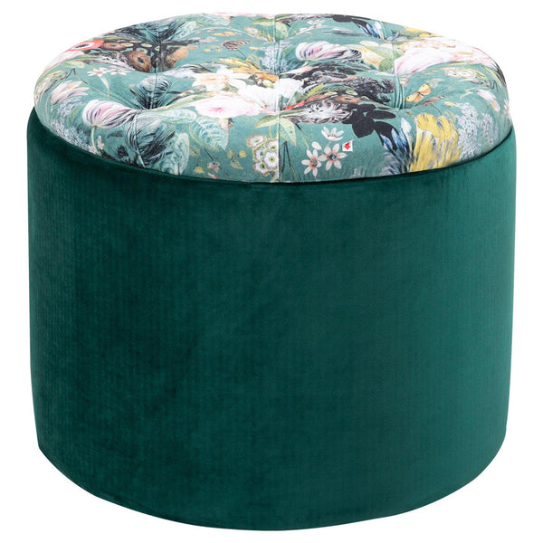Pouf Container Repose-pieds Ø51x38 cm en Tissu Vert prezzo