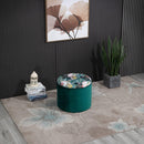 Pouf Contenitore Poggiapiedi Ø51x38 cm in Tessuto  Verde