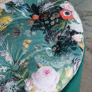 Pouf Contenitore Poggiapiedi Ø51x38 cm in Tessuto  Verde