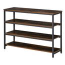 Scaffale 4 Ripiani 100x30x72 cm in Metallo e Legno  Marrone Rustico